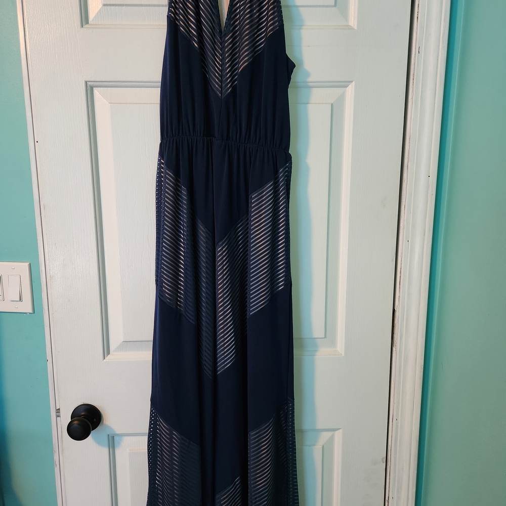 Apt. 9 Navy and White Striped Maxi Dress